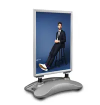 Luxus Stoepbord | HAMPTON PRO | Grijs | Kliklijst (A1) | Wind-/Waterbestendig + Verrijdbaar