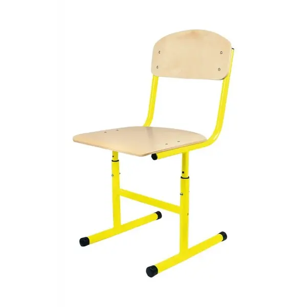 Schoolstoel | Geel | Hoogte Verstelbaar | Voor Kinderen 1.30-1.90m | Zithoogte 380-460mm | 10 Stuks