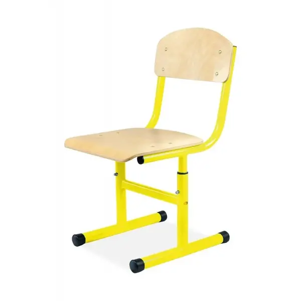 Schoolstoel | Geel | Hoogte Verstelbaar | Voor Kinderen 1.10-1.75m | Zithoogte 310-430mm | 10 Stuks