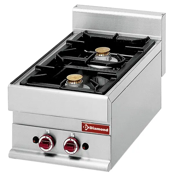 Fornuis | OUTLETMODEL | Gas | 2 Branders (3.6+5kW) | Piëzo Ontsteking | 400x650x380(h)mm