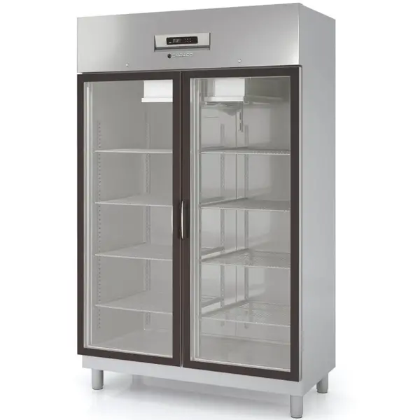 Koelkast | 979L | RVS | 0°C/+8°C | Geforceerd | Draaideuren | Temperatuur-/Deuralarm | 1250x770x2040(h)mm