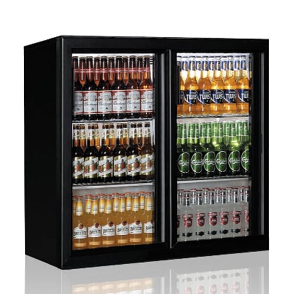 Barkoelkast | OUTLETMODEL | Zwart | 200L | +1°C/+10°C | Geventileerd | Klapdeuren | 900x520x900(h)mm