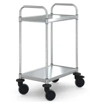 HUPFER Serveerwagen | VARIOCART | RVS | 2 Niveaus (EN600x400) | Wielen (Geremd) | 740x485x1048(h)mm