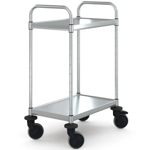 Serveerwagen | VARIOCART | RVS | 2 Niveaus (EN600x400) | Wielen (Geremd) | 740x485x1048(h)mm