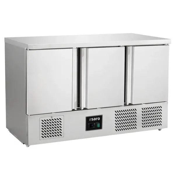 Koelwerkbank | Energiezuinig | 400L | 3 Deuren (1/1 GN) | +2°C/+8°C | Geforceerd | 1365x700x880(h)mm