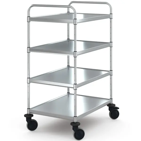Serveerwagen | VARIOCART | RVS | 4 Niveaus (EN800x600) | Wielen (Geremd) | 940x685x1381(h)mm