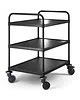 HUPFER Serveerwagen | VARIOCART | RVS (Zwart) | 3 Niveaus (EN800x600) | Wielen (Geremd) | 940x685x1048(h)mm 