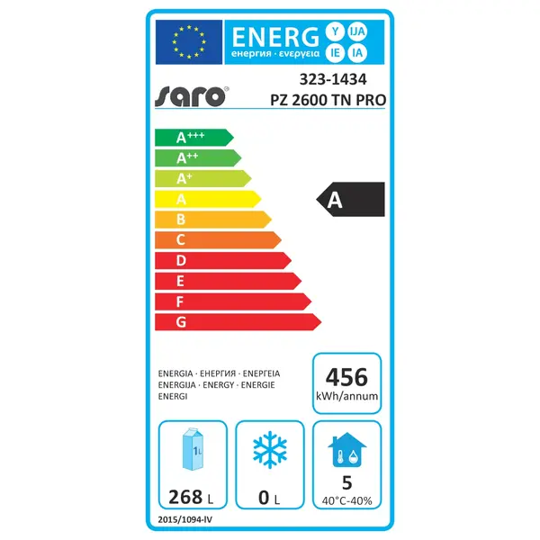 Pizzawerkbank | Energiezuinig | 428L | 2 Deuren (EN600x400) | +2°C/+8°C | Geforceerd | 1510x800x910/1060(h)mm