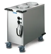 HUPFER Bordendispenser | RVS | ≤100°C | Geforceerd | 138 Borden Ø190-260mm | 2kW (230V) | Wielen (Geremd) | 960x510x970(h)mm