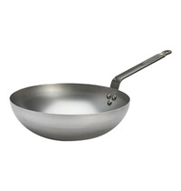 De Buyer Wokpan | MINERAL B | Plaatstaal | Div. Warmtebronnen | Platte Bodem | Ø283x80(h)mm