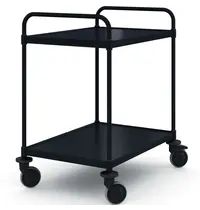 HUPFER Serveerwagen | VARIOCART | RVS (Zwart) | 2 Niveaus (EN800x600) | Wielen (Geremd) | 940x685x1048(h)mm