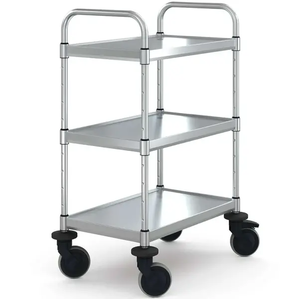 Serveerwagen | VARIOCART | RVS | 3 Niveaus (EN600x400) | Wielen (Geremd) | 740x485x1048(h)mm