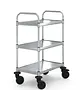 HUPFER Serveerwagen | VARIOCART | RVS | 3 Niveaus (EN600x400) | Wielen (Geremd) | 740x485x1048(h)mm 