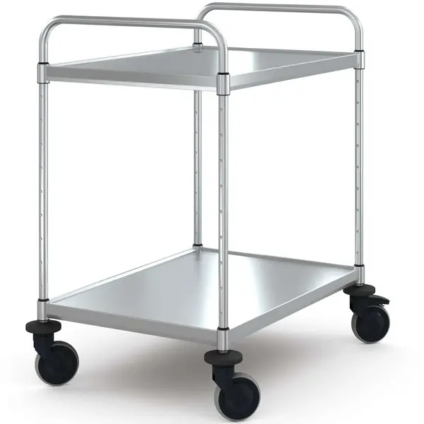 Serveerwagen | VARIOCART | RVS | 2 Niveaus (EN800x600) | Wielen (Geremd) | 940x685x1048(h)mm