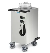 HUPFER Bordendispenser | RVS | ≤70°C | Statisch | 83 Borden Ø190-260mm | 0.9kW (230V) | Wielen (Geremd) | 610x460x1072(h)mm