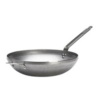 De Buyer Wokpan | MINERAL B | Plaatstaal | Div. Warmtebronnen | Platte Bodem | Ø410mm