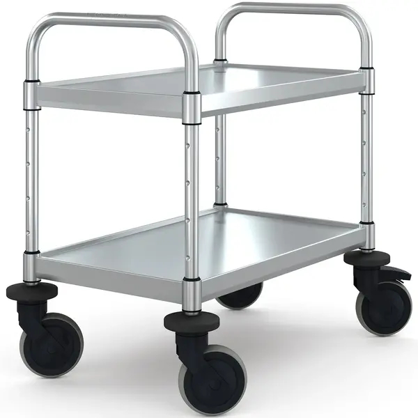 Serveerwagen | VARIOCART | RVS | 2 Niveaus (EN600x400) | Wielen (Geremd) | 740x485x715(h)mm