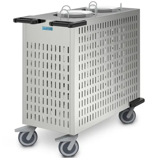 Bordenstapelaar | RVS | Onverwarmd | 144 Borden Ø190-260mm | Wielen (Geremd) | 930x460x960(h)mm