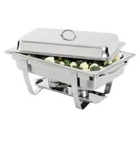 Olympia Milan chafing dish 9L | Met 24 stuks brandpasta gel | 317x102x635(h)mm