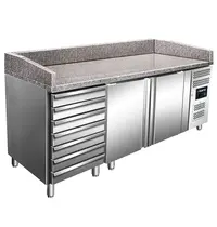 Saro Pizzawerkbank | Energiezuinig | 428L | 2 Deuren + 7 Deegladen (EN600x400) | +2°C/+8°C | Geforceerd | 2025x800x910/1060(h)mm 