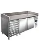 Saro Pizzawerkbank | Energiezuinig | 428L | 2 Deuren + 7 Deegladen (EN600x400) | +2°C/+8°C | Geforceerd | 2025x800x910/1060(h)mm 