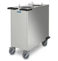 HUPFER Bordenstapelaar | RVS | Onverwarmd | 144 Borden Ø190-260mm | Wielen (Geremd) | 930x460x960(h)mm