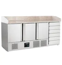 Saro Pizzawerkbank | Energiezuinig | 400L | 3 Deuren (1/1 GN) + 6 Deegladen | +2°C/+8°C | Geforceerd | 1885x700x880/1020(h)mm 