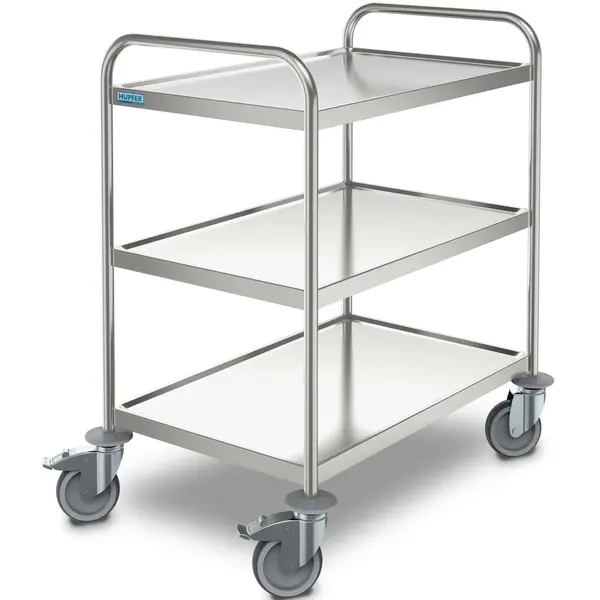 Serveerwagen | RVS | 3 Niveaus (EN600x400) | Wielen (Geremd) | 695x495x900(h)mm