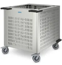 HUPFER Serviesstapelaar | RVS | Onverwarmd | Platform 600x600mm | Wielen (Geremd) | 902x760x900(h)mm