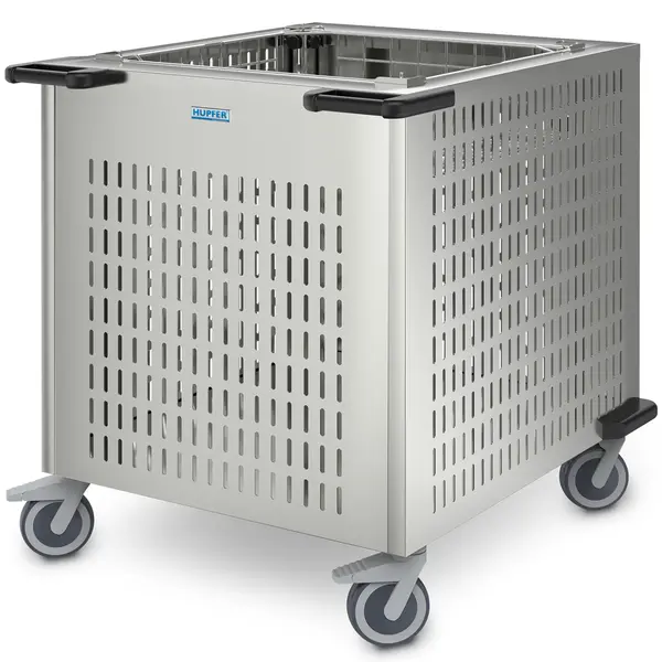 Serviesstapelaar | RVS | Onverwarmd | Platform 600x600mm | Wielen (Geremd) | 902x760x900(h)mm