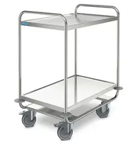 HUPFER Serveerwagen | RVS | 2 Niveaus (1000x600) | Wielen (Geremd) | 1095x695x1015(h)mm