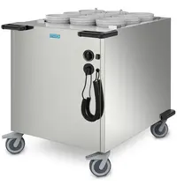 HUPFER Serviesdispenser | RVS | ≤80°C | Geforceerd | 372 Serviesstukken Ø140-300mm | 2kW (230V) | Wielen (Geremd) | 991x760x1080(h)mm