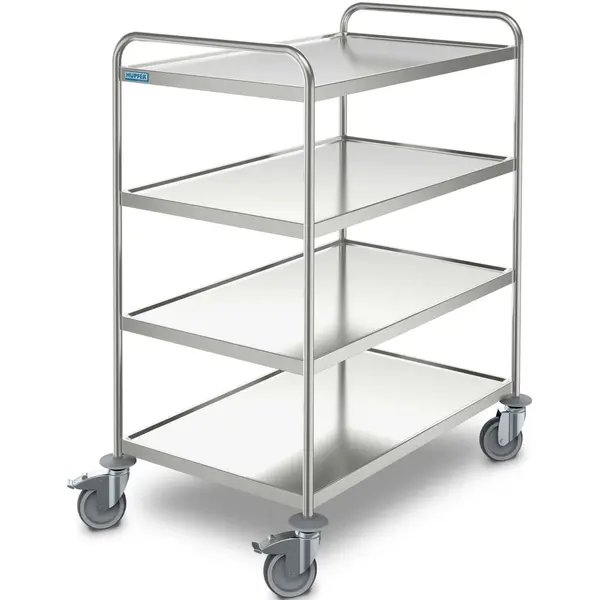 Serveerwagen | RVS | 4 Niveaus (1000x600) | Zware Belasting (150kg) |Wielen (Geremd) | 1095x695x1265(h)mm