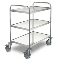 HUPFER Serveerwagen | RVS | 3 Niveaus (800x500) | Wielen (Geremd) | 895x595x950(h)mm