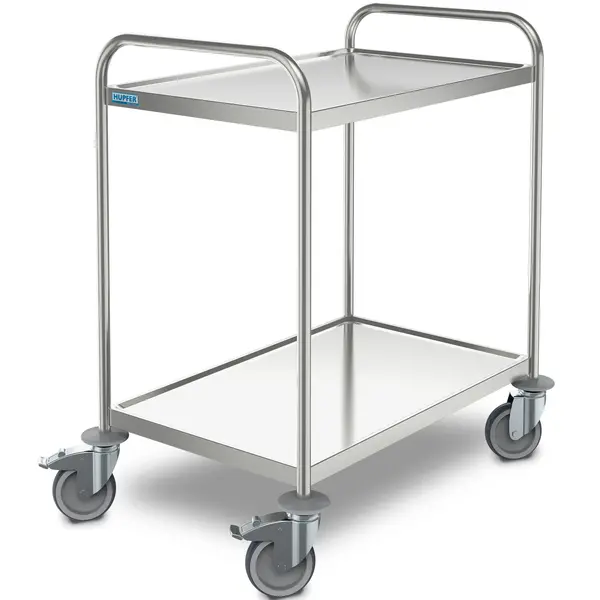 Serveerwagen | RVS | 2 Niveaus (1000x600) | Wielen (Geremd) | 1095x695x950(h)mm