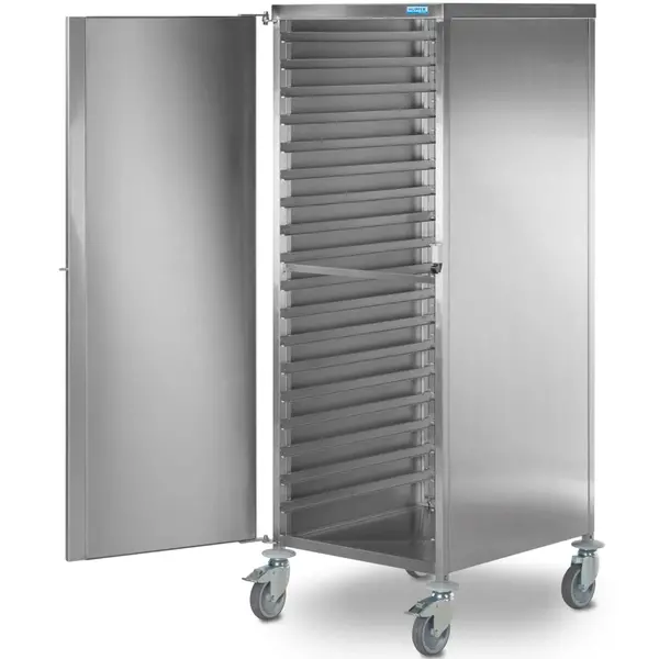 Regaalwagen | RVS | 36 Etages (1/1 GN) + Bovenblad | Wielen (Geremd) | 659x739x1665(h)mm