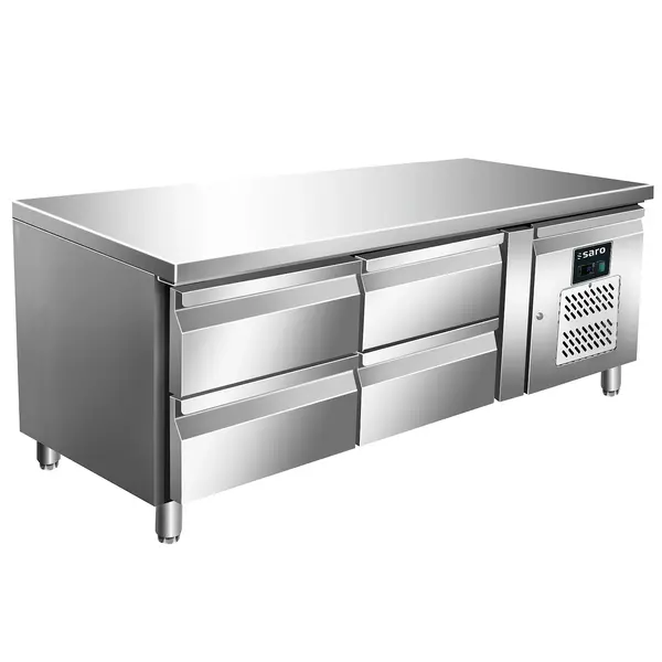 Koelwerkbank | Laag Model | 150L | 4 Laden (1/1 GN) | -2°C/+8°C | Geforceerd | 1360x700x700(h)mm