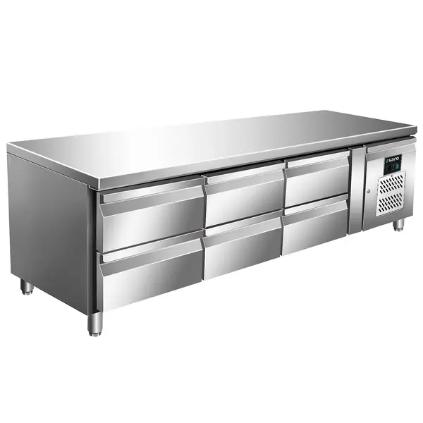 Koelwerkbank | Laag Model | 232L | 6 Laden (1/1 GN) | -2°C/+8°C | Geforceerd | 1795x700x700(h)mm