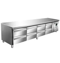 Saro Koelwerkbank | Laag Model | 314L | 8 Laden (1/1 GN) | -2°C/+8°C | Geforceerd | 2230x700x700(h)mm 