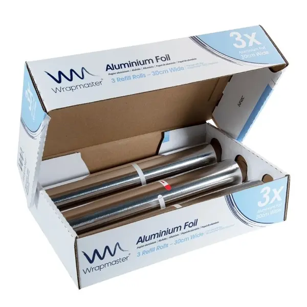 Aluminiumfolie | WRAPMASTER 3000 | Breedte 300mm | Lengte 90m | 3 Stuks