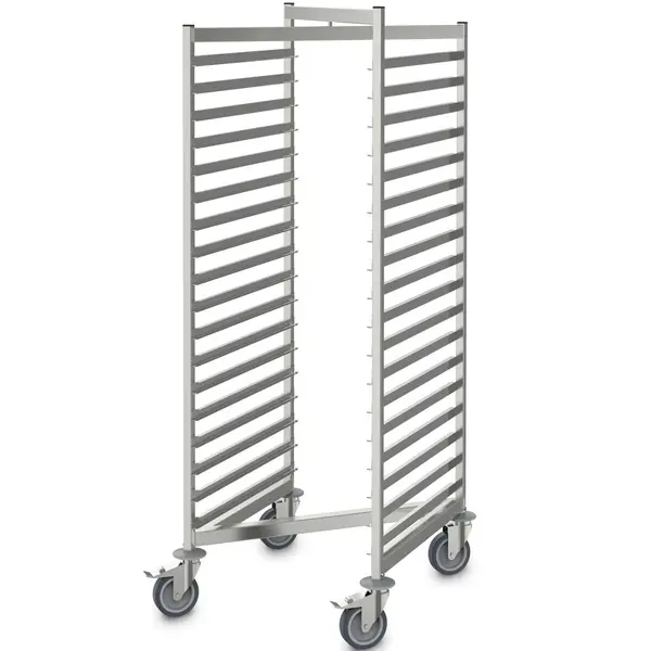 Regaalwagen | RVS | 36 Etages (1/1 GN) | Inschuifbaar | Wielen (Geremd) | 659x739x1686(h)mm