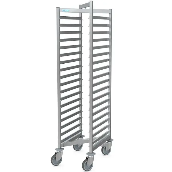 Regaalwagen | RVS | 18 Etages (1/1 GN) | Inschuifbaar | Wielen (Geremd) | 454x619x1686(h)mm