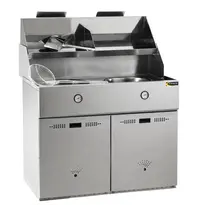 SOFINOR Friteuse | DÉFI | Aard-/Propaangas | 18+18L | 30kW | Piëzo Ontsteking | Aftapkranen | Interne Afzuiging | 1120x983x880/1410(h)mm