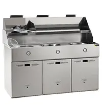 SOFINOR Friteuse | DÉFI | Aard-/Propaangas | 18+18+18L | 45kW | Piëzo Ontsteking | Aftapkranen | Interne Afzuiging | 1660x983x880/1410(h)mm