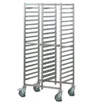 HUPFER Regaalwagen | RVS | 2x 36 Etages (1/1 GN) | Wielen (Geremd) | 813x619x1662(h)mm