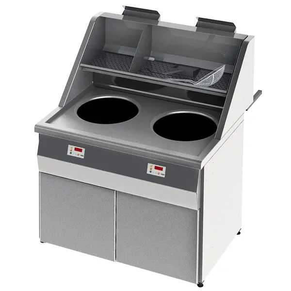 Friteuse | SANTANA | Aard-/Propaangas | 18+18L | 36kW | Elektrische Ontsteking (230V) | Aftapkranen | 1120x1036x870/1407(h)mm