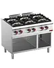 Diamond Fornuis | OPTIMA 700 | Gas | 6 Branders (6x 7kW) | Waakvlam | Open Onderkast | 1100x700x850/920(h)mm 