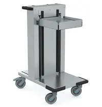 HUPFER Dienbladenstapelaar | RVS | Universeel | ≤120 Dienbladen | Wielen (Geremd) | 750x510x1023(h)mm
