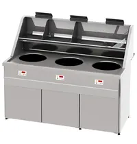 SOFINOR Friteuse | SANTANA | Aard-/Propaangas | 18+18+18L | 54kW | Elektrische Ontsteking (230V) | Aftapkranen | Interne Afzuiging | 1660x1036x870/1346(h)mm