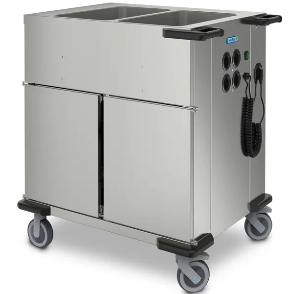 Bain-Marie Wagen | Elektrisch | 2x 1/1 GN | ≤90°C | 2.3kW (230V) | Aftapkraan | 922x700x979(h)mm
